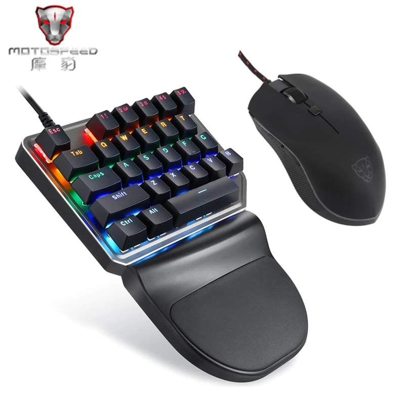 Motospeed K27 USB Проводная Механическая Одноручная клавиатура с синей подсветкой