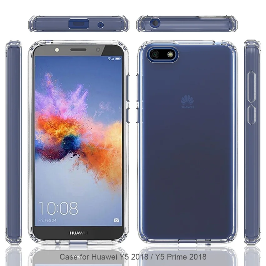 Мягкий силиконовый чехол из ТПУ/поликарбоната для Huawei Y5 2018 ударопрочный