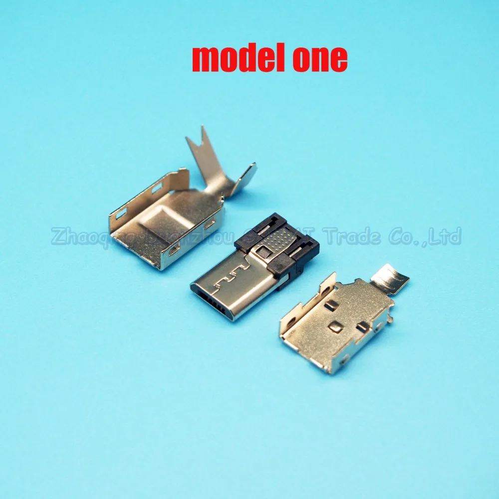 10 компл./лот 3 в 1 DIY Micro usb 5P штекер паяльный металлический корпус| |