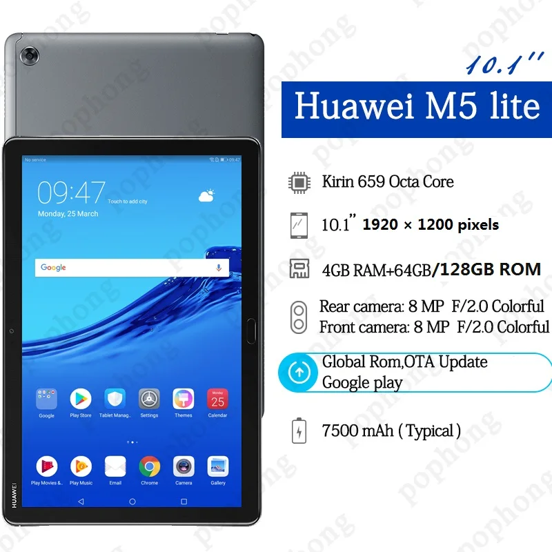 huawei MediaPad M5 lite 10," Android 8,0 OctaCore 4 Гб ОЗУ 64 Гб ПЗУ huawei M5 Lite Настольный ПК Поддержка type-C