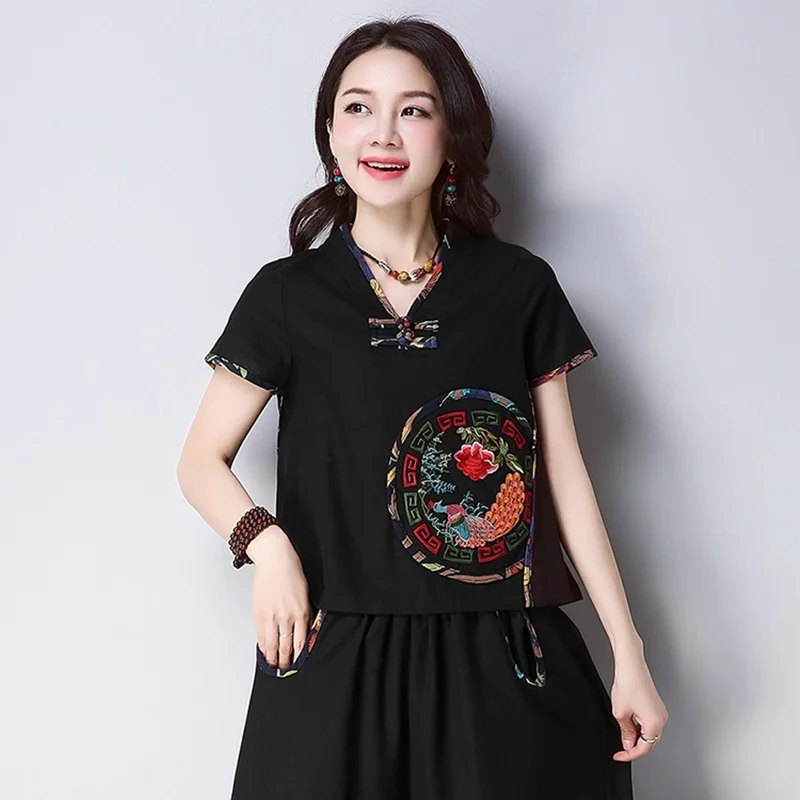 Традиционная китайская одежда для женщин cheongsam Топ Мандарин воротник женские