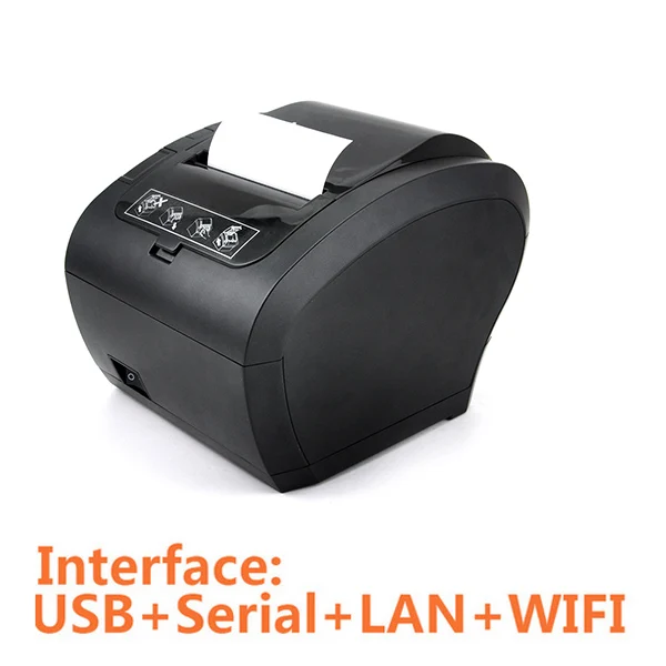 Black WiFi 80 мм термочек 58 мм принтер автоматический резак КУХНЯ супер рынок логотип POS принтер USB Ethernet Bluetooth wifi POS принтер - Цвет: Black WiFi
