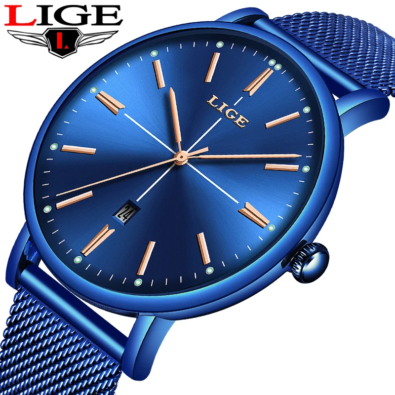 Relogio Masculino LIGE Новые повседневные Модные мужские s часы лучший бренд класса люкс с