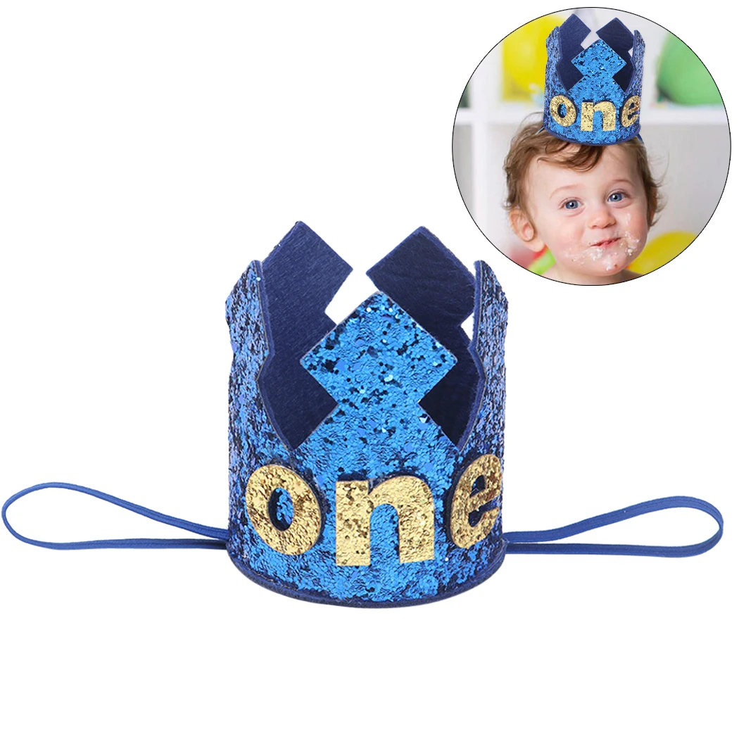 Головной убор для мальчиков и девочек голубого золотого цвета первого дня