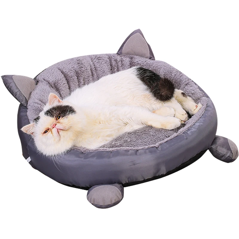 HEYPET круглые плюшевые кошечки для домашних животных мягкие длинные собак кровать