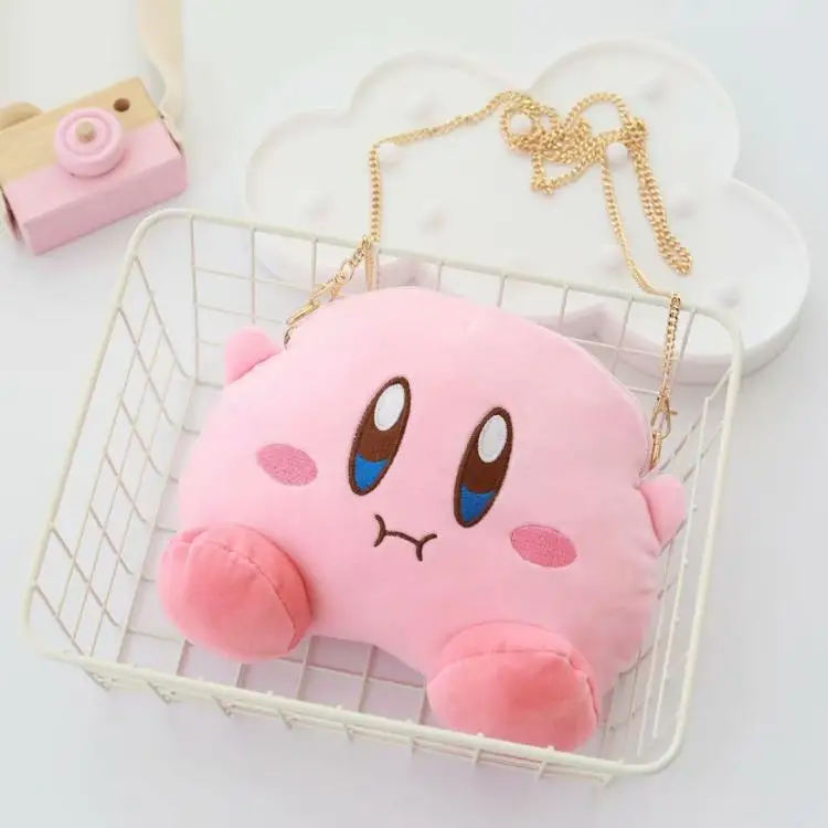 Мультяшная плюшевая игрушка Kirby цепь круглая сумка через плечо для девочки