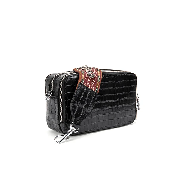 Маленькая сумка Кроссбоди из натуральной кожи аллигатора с двумя плечевыми