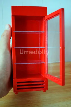 1 refrigerator red 1/12 мини кукольный домик Миниатюрный супермаркет магазин холодильник ролевые игры Кукла еда напитки мебель украшения аксессуары игрушки - Цвет: 1 refrigerator red