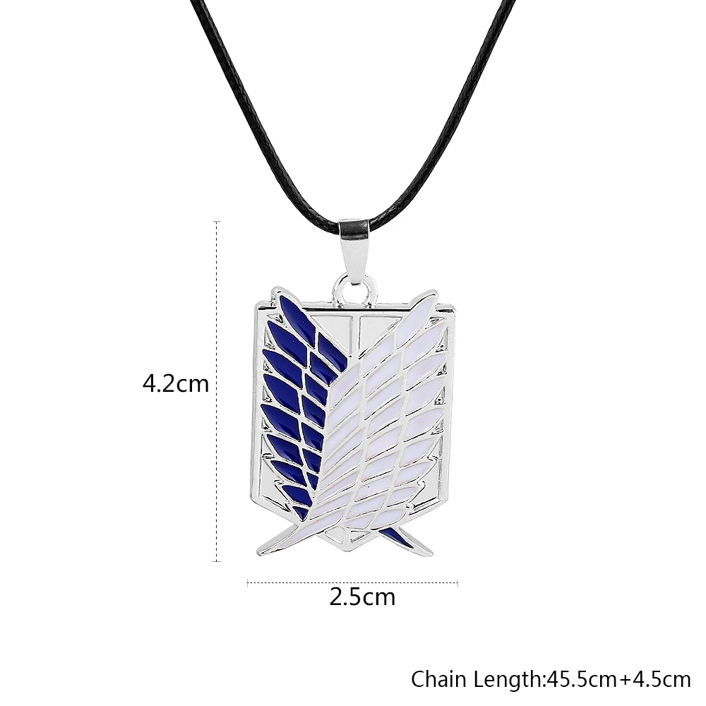Anime Peripheral Pendant Necklace Attack on Titan Scout Regiment Logo Survey Corps Erwin Smith Accessories Jewelry | Украшения и