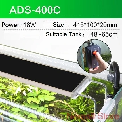 Chihiros 220-240v 20-60 см Adustable крышкой тонкий SUNSUN ADE светодиодный аквариумный светильник ing светильник с успешно выращивайте растения лампы аквариума - Color: ADS-400C
