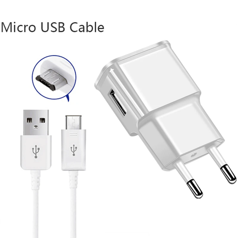 Charger and Cable Для samsung Galaxy S3 S4 S6 S7 Edge Note 4 5 J2 J3 J5 J7 настенное зарядное устройство адаптер для путешествий EU 1 м usb кабель для зарядки Redmi 7A - Тип штекера: Charger and Cable