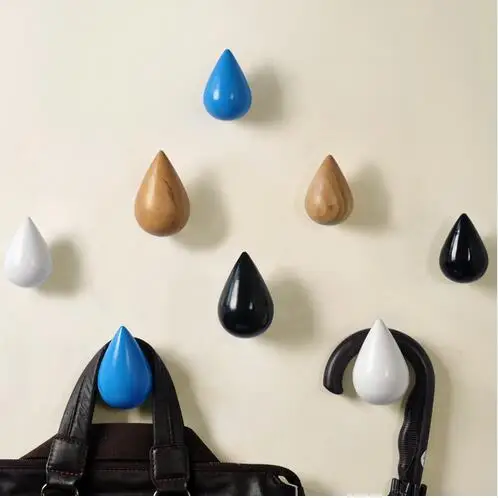 Креативные настенные крючки декоративные деревянные капельки для пальто