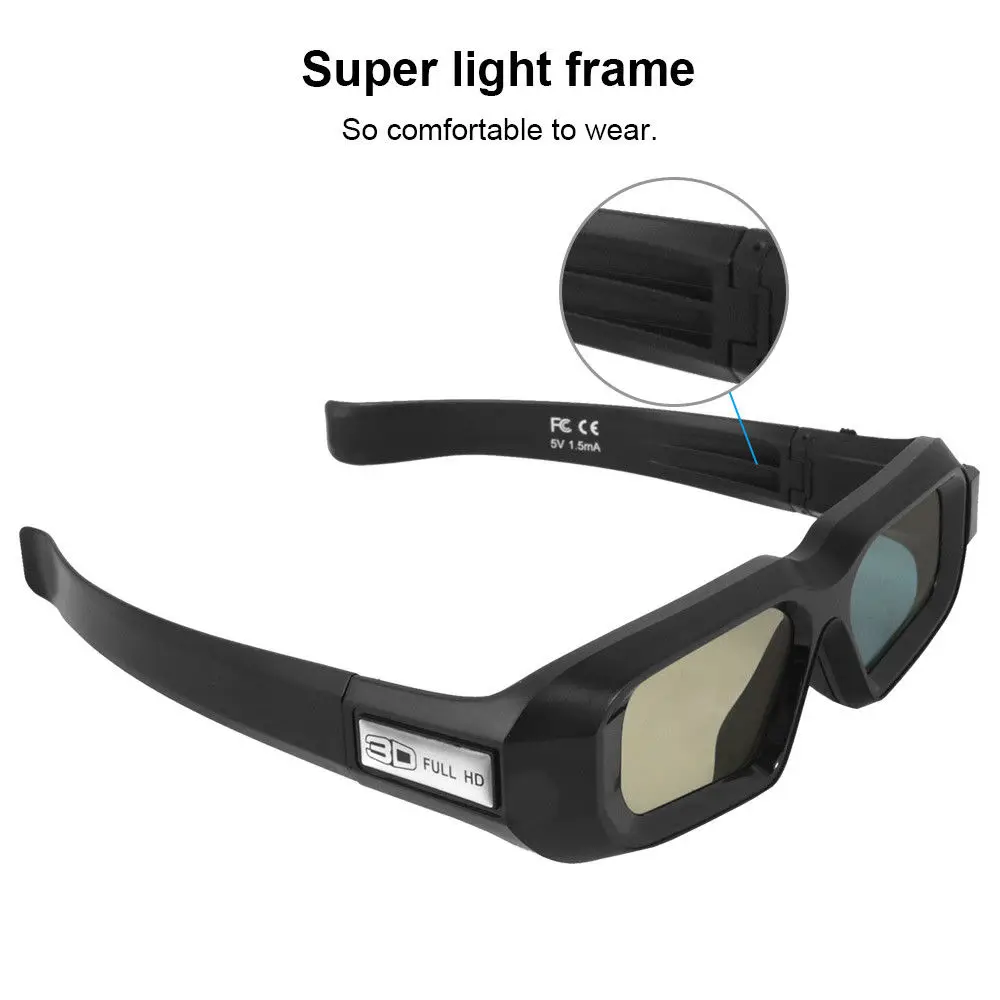 USB Rechargeable Portable 3D Glasses Active Shutter Bluetooth Infrared for 3LCD Epson projector Samsung Panasonic Sharp TV | Электроника