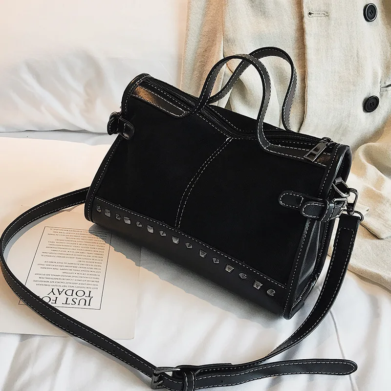 Роскошные Дизайнерские Leopard из искусственной замши Бостон сумки для женщин 2019