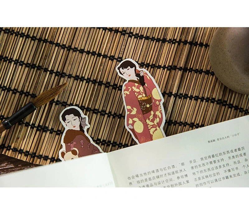 30 шт./кор. Японские Женские кимоно закладки канцелярские товары маркеры книги открытки школьные принадлежности papelaria