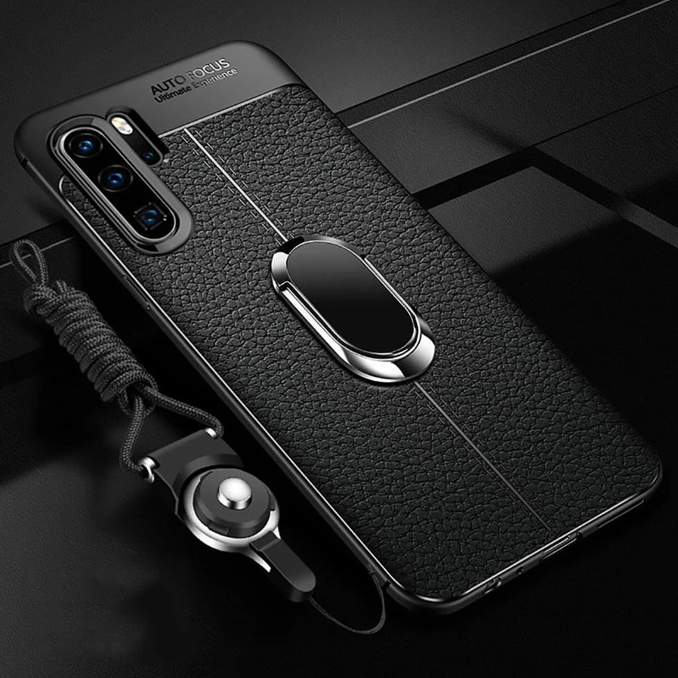 Для huawei P30 Pro автомобильный держатель Магнитный кронштейн Стенд палец кольцо чехол из термопластичного полиуретана для huawei Коврики 20 Pro lite для huawei Nova 4 e крышка