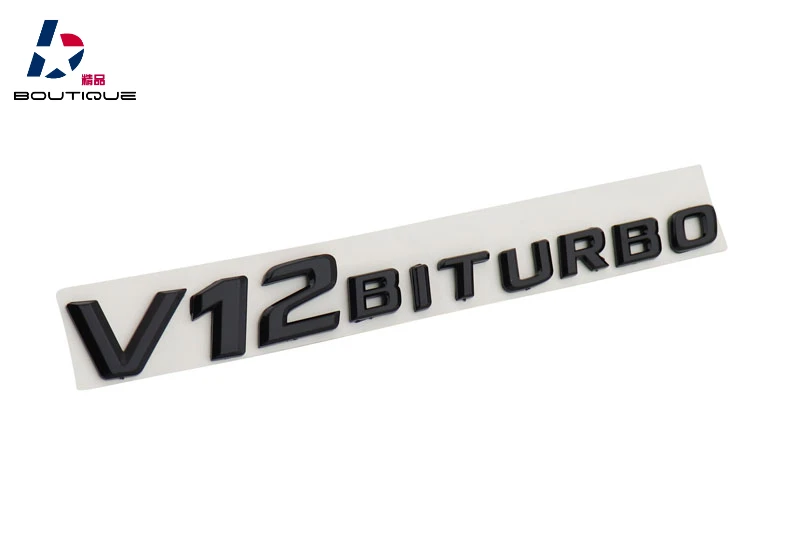 Черный V12 Biturbo для SL65 S65 CL65 S600 CL600 SL600 эмблема брызговика стикер|Наклейки на