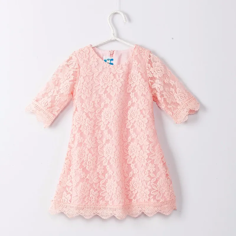 Кружевное платье для девочек 2019 новый летний кружевной цветок Детские платья
