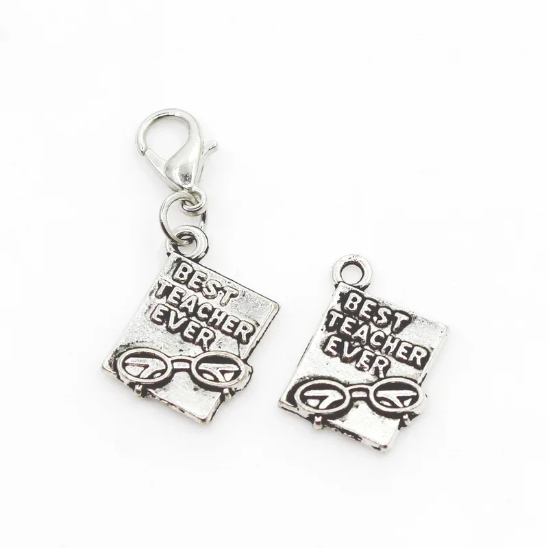 

Новое поступление, 10 шт., серебряные подвески с карабином для лучших учителей, украшения для рукоделия, подвесные Подвески