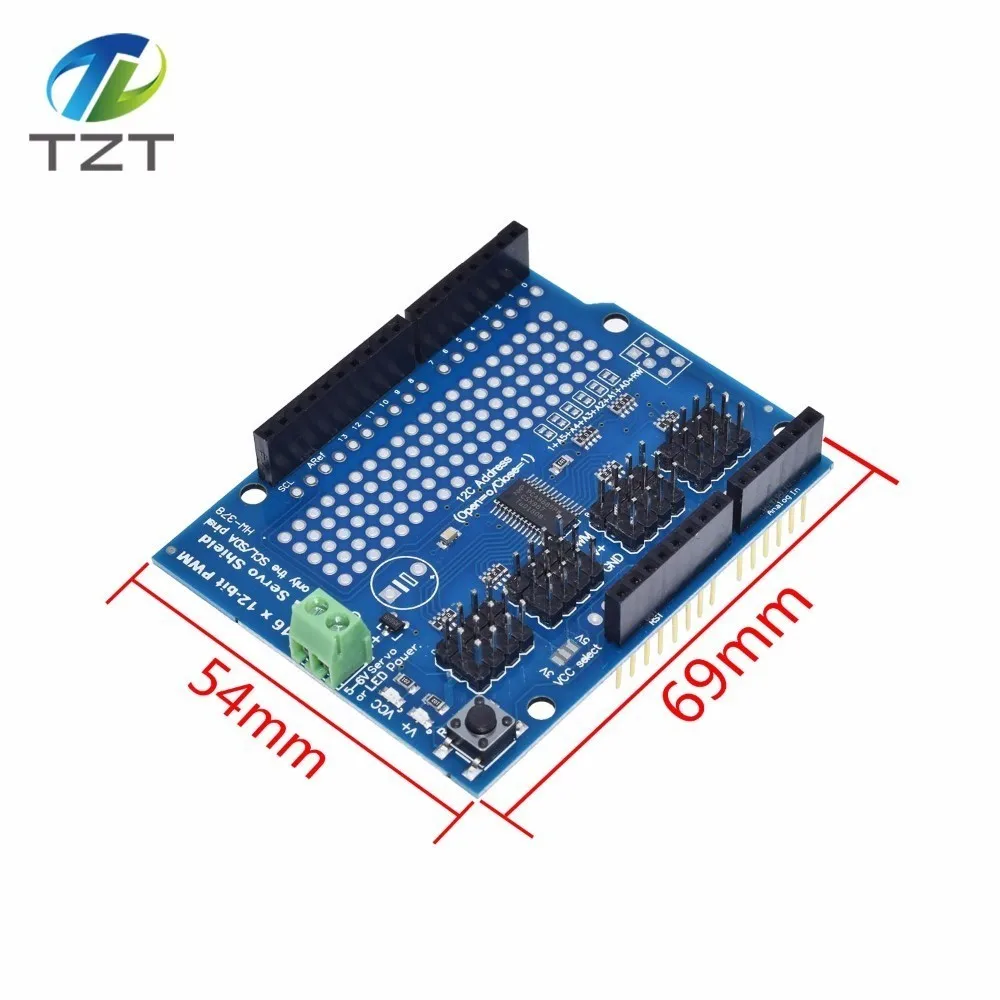 TZT teng двигатель/шаговый/сервопривод/робот щит для Arduino I2C v2 комплект w/Драйвер PWM