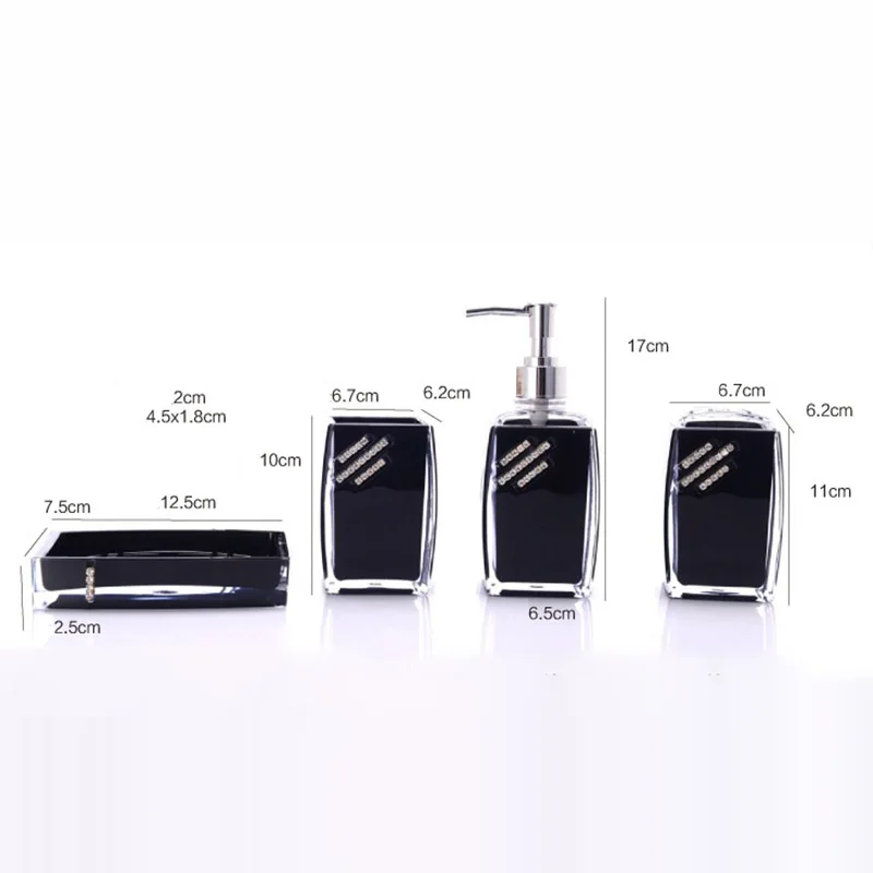 ONEUP 5 шт./компл. акриловый набор для ванной комнаты диспенсер мыла зубной пасты