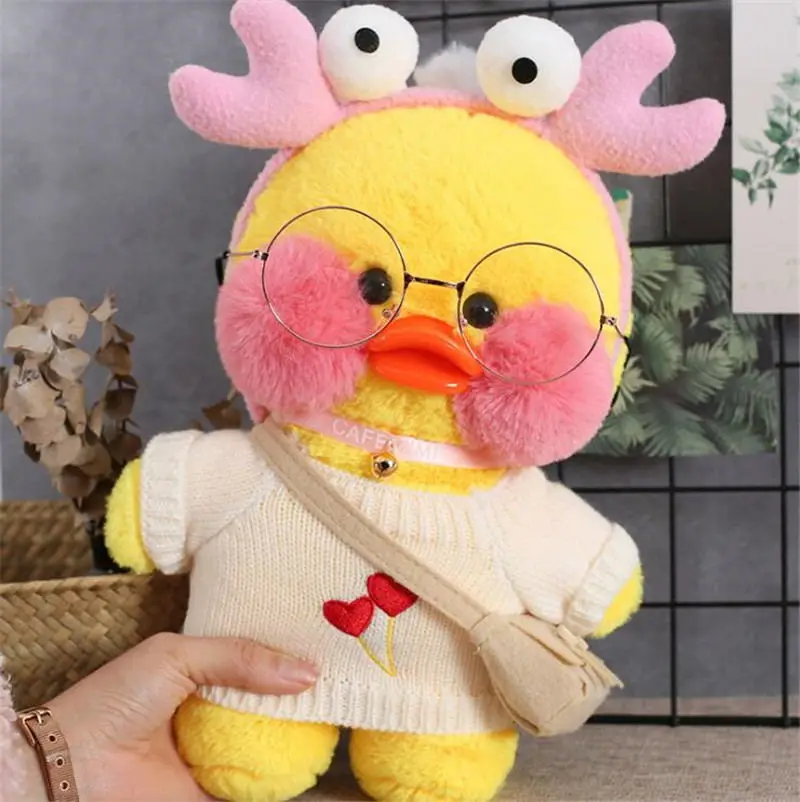 Многоцветный 30 см Kawaii LaLafanfan кафе утка плюшевая игрушка мультяшная Милая Утка Мягкая кукла животные куклы детские игрушки подарок на день рождения для детей - Цвет: Многоцветный