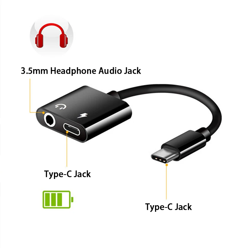 Адаптер типа C для наушников 3 5 мм Aux Audio Samsung S10 Huawei P30 Pro Play Music And Charge Adapter Xiaomi 8
