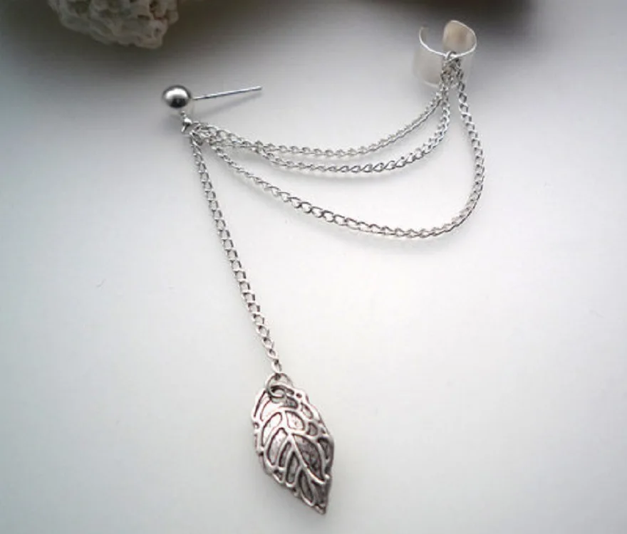 1 шт. клипсы для ушей модные серьги с одним металлическим листом манжеты женщин и