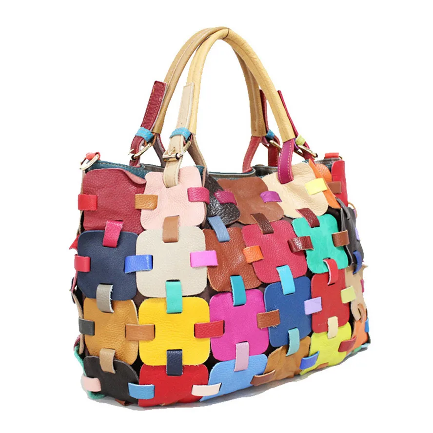 Preço 2019 Couro Genuíno Bolsa Feminina Moda Bolsas De Ombro Feminino Travesseiro Senhoras Saco Bolsas Sac Um Principal Tecelagem Hit Cor