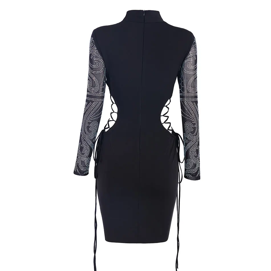 DressBird женское платье осень-зима с длинным рукавом Бандажное облегающее Vestidos