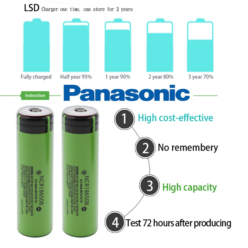 NCR18650B 3,7 v 3400 mAh 18650 литиевая аккумуляторная батарея для Panasonic фонарик батареи