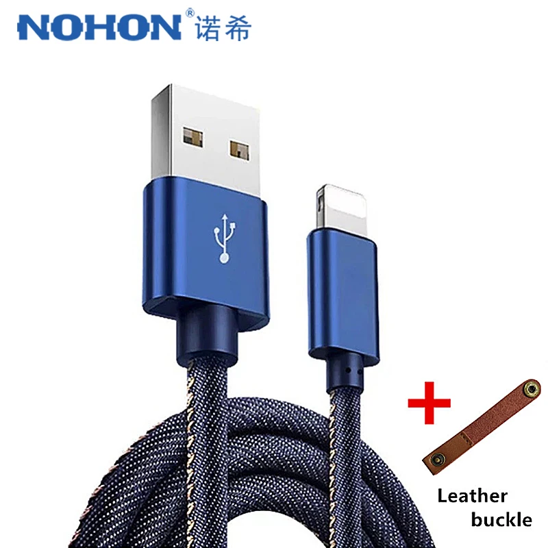 NOHON ковбойский Плетеный USB зарядное устройство позолоченный штекер Быстрая Зарядка адаптер кабель для передачи данных USB кабель для Iphone 5 6 7 8 Plus X для ipad 1 м