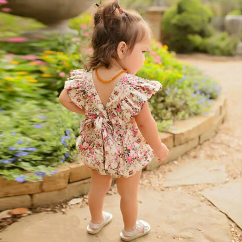 Комбинезон с цветочным принтом для новорожденных и девочек|baby rompers|baby girl floral