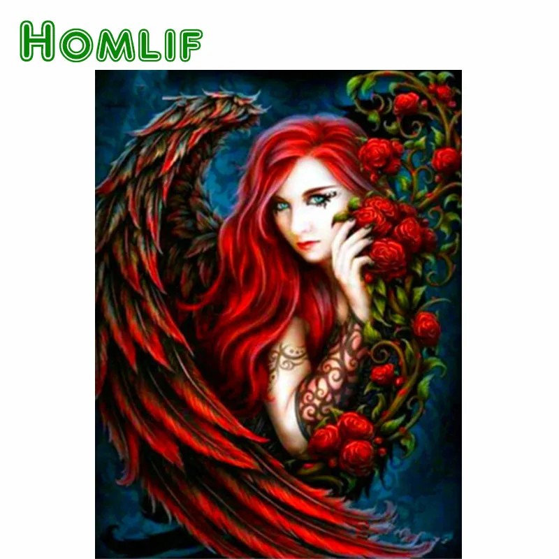 HOMLIF 5d алмазная вышивка сексуальный ангел девушка разразы живопись крестиком Diy