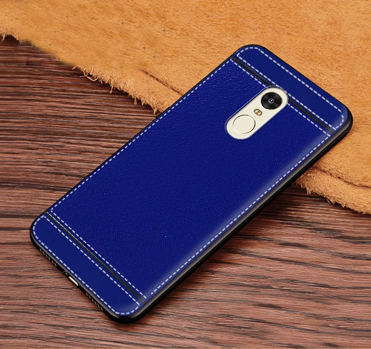 Матовые мягкие чехлы с кожаной текстурой для Xiaomi Redmi Note 4X 3 ГБ 32 Встроенный чехол