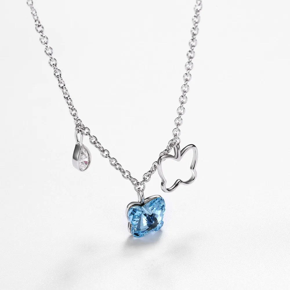 LEKANI кристаллы от Swarovski Бабочка ожерелья с подвесками и кисточками милые