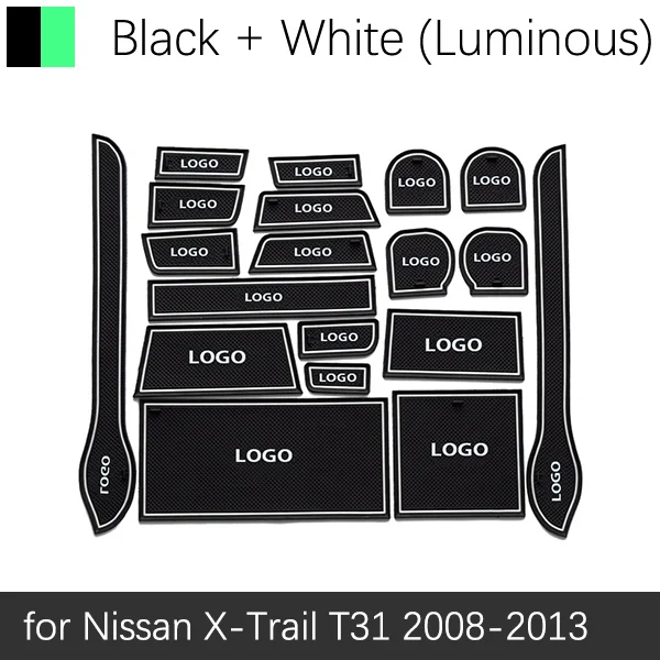 Противоскользящие резиновые ворота слот чашки коврик для Nissan Qashqai J10 J11 X-Trail T31 Murano Z52 удар 2008 2010 аксессуары наклейки - Название цвета: White X-Trail T31