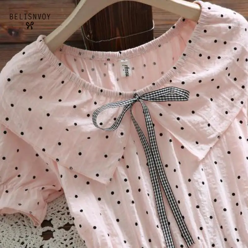 Белое розовое летнее платье с оборками японское Mori Girl Vestidos женские хлопковые