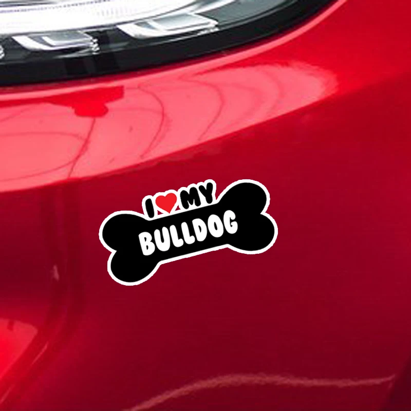 YJZT 15*7 1 см I Heart My Bulldog Dog Bone PVC автомобильные наклейки на бампер | Автомобили и