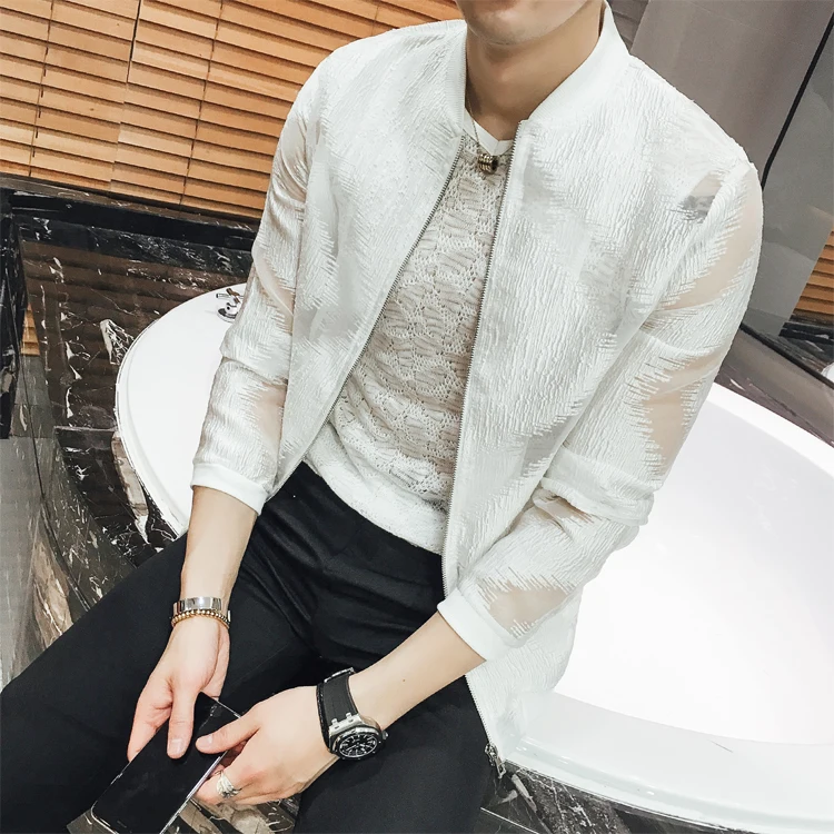 Новинка 2017 года мужские летние Куртки тонкие золотые куртка бомбер прозрачные See