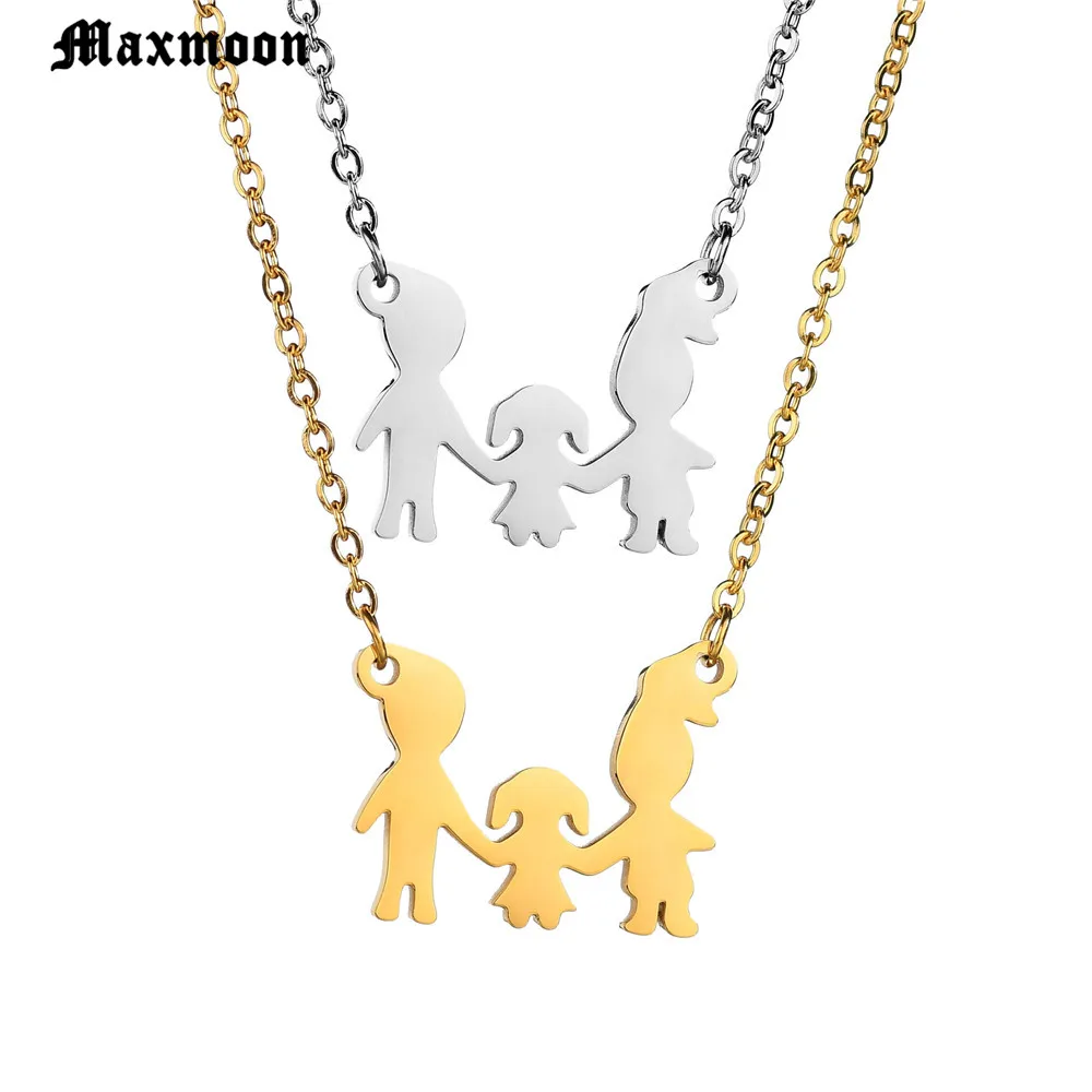 Ожерелья Maxmoon из нержавеющей стали для всей семьи подвески мам мальчиков девочек