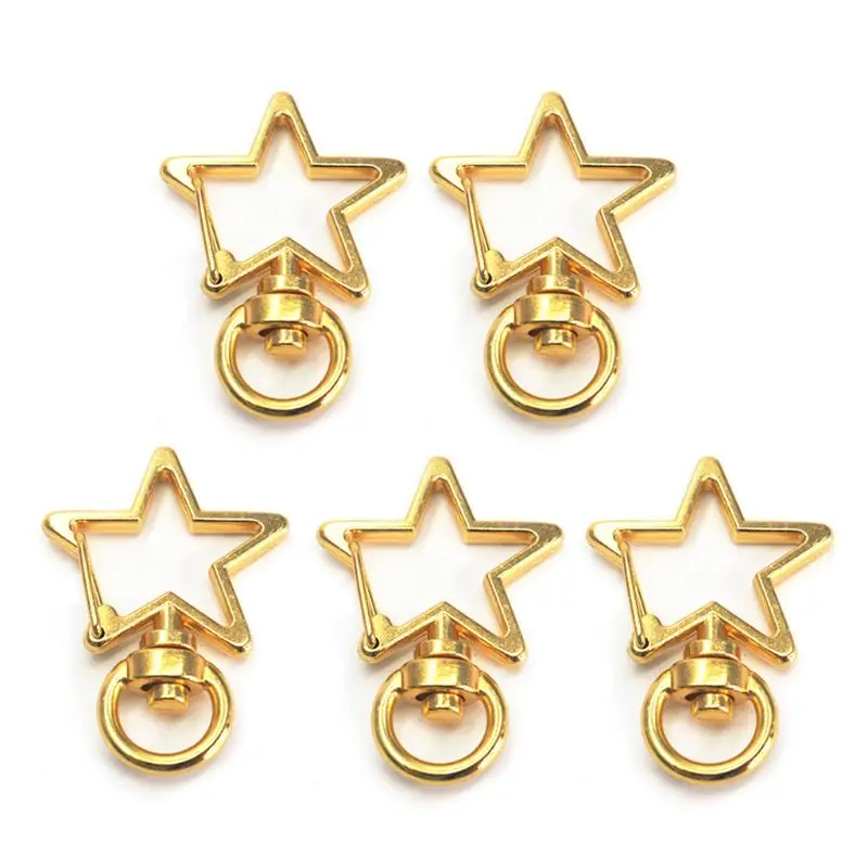 

5Pcs Metal Snap Hook Lobster Clasps Lanyard with Keyring for Keychain DIY Bags