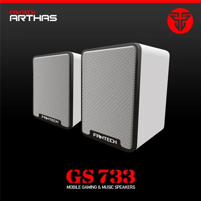 White FANTECH GS733 проводной мини портативный комбинированный динамик Настольный компьютер сабвуфер мультимедийный динамик - Цвет: White