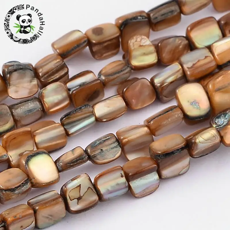 

Shell Beads Strands, Dyed, Coffee, about 8mm long, 8mm wide, 5mm thick, hole: 1mm, 16"/strand, 40pcs/strand