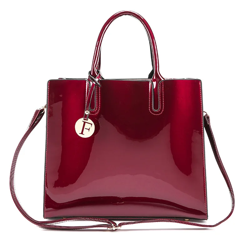 Bright Solid Patent Leather Women Fashion Bags Ladies Simple Luxury Casual Shoulder Messenger Tote bag Purse and Handbag | Багаж и сумки