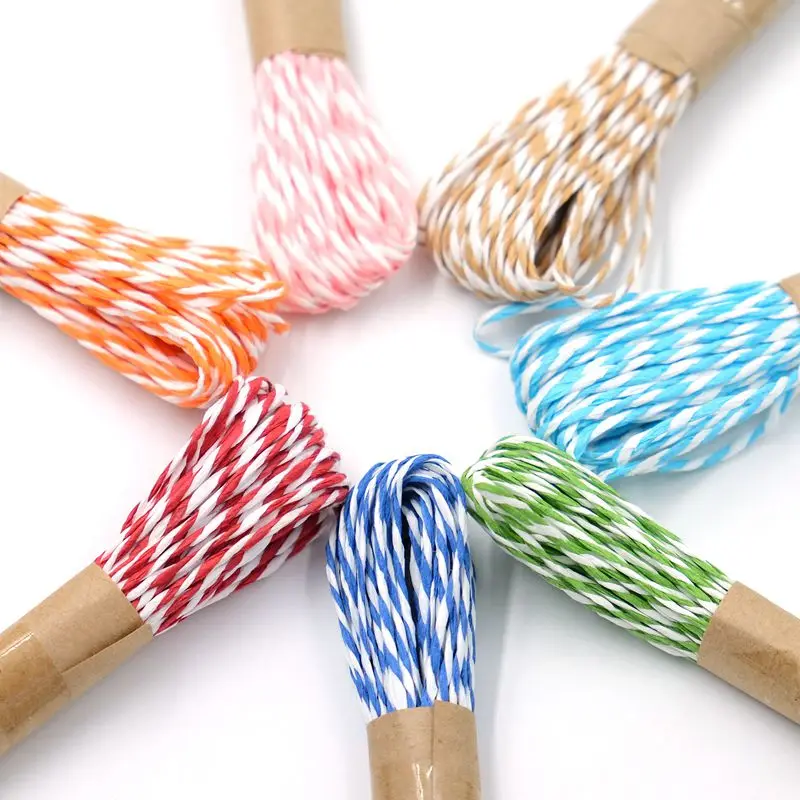 10M/Lot Hand-woven Paper Double-stranded Spell Color Thin Ropes For Gift Packing Scrapbooking Wedding Birthday Party Decoration | Дом и сад