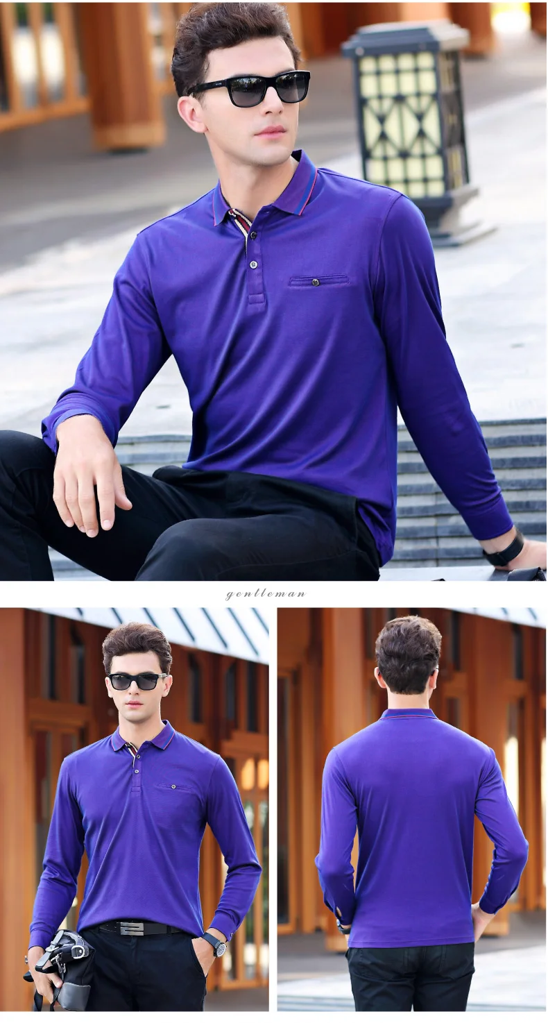 Airgracias Для мужчин Поло мужской воротник Slim Fit Поло рубашка сплошной Поло S для Для мужчин с длинным рукавом хлопка Camisa Поло masculina Размеры M-3XL