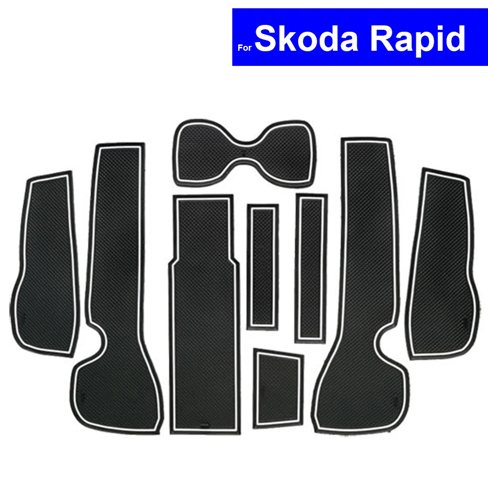 Противоскользящие коврики для дверей ковров держатель чашки Skoda Rapid 1 4 6 2013 2014 2015