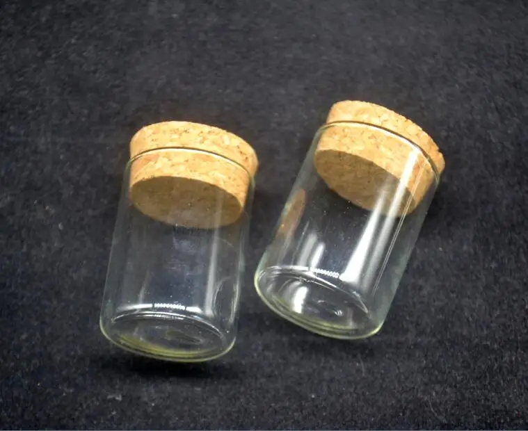 

50pcs/lot 30*40mm 15ml Glass Vials Jars Test Tube With wooden Cork Stopper Empty Glass Transparent Clear Bottles for jewelry