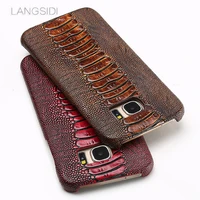 genuine leather luxurious phone case for samsung galaxy note 10 s10 s9 ostrich pattern protective case for samsung a70 a50 a9